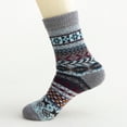 thumbnail image 4 of Fesfesfes 5 Pairs Socks for Womens Socks Vintage Winter Soft Warm Cold Knit Wool Socks, 4 of 9