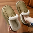 thumbnail image 3 of Platform Fuzzy Slippers Clogs House Shoes for Women Indoor and Outdoor Fashion Casual Suede Buckle Plush Winter Warm Bedroom Home Slides Snow Ankle Booties, 3 of 6