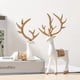 thumbnail image 5 of Monstrate Decoración de resina, ambiente mágico vivo con decoración del hogar de lujo, estatuas de ciervos, opción de regalo Kits de decoración para fiestas Blanco+oro, 5 of 6