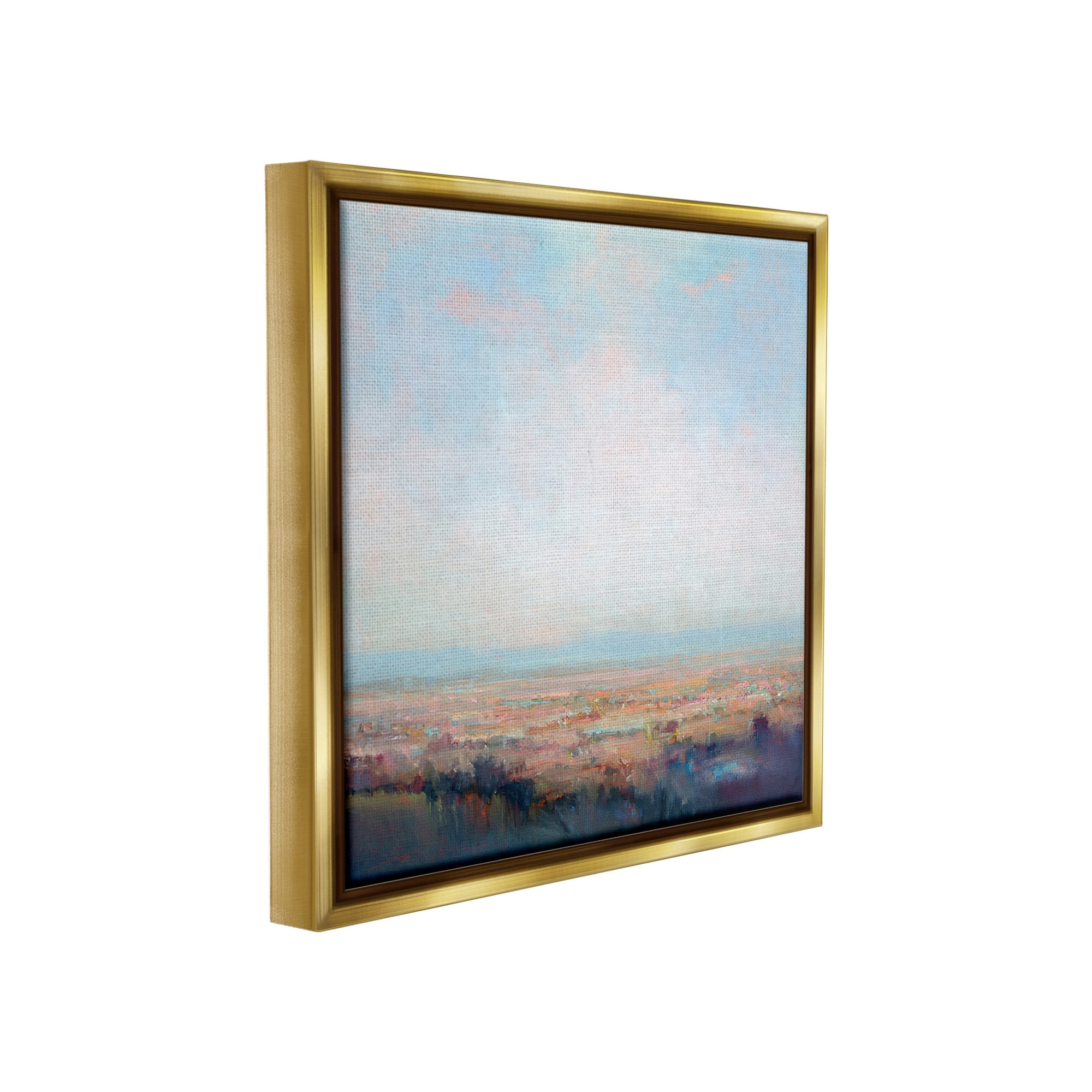 Stupell Industries Clear Sky over Nature Landscape Painting Gold Floater Framed Canvas Art Print Wall Art, 25 x 25