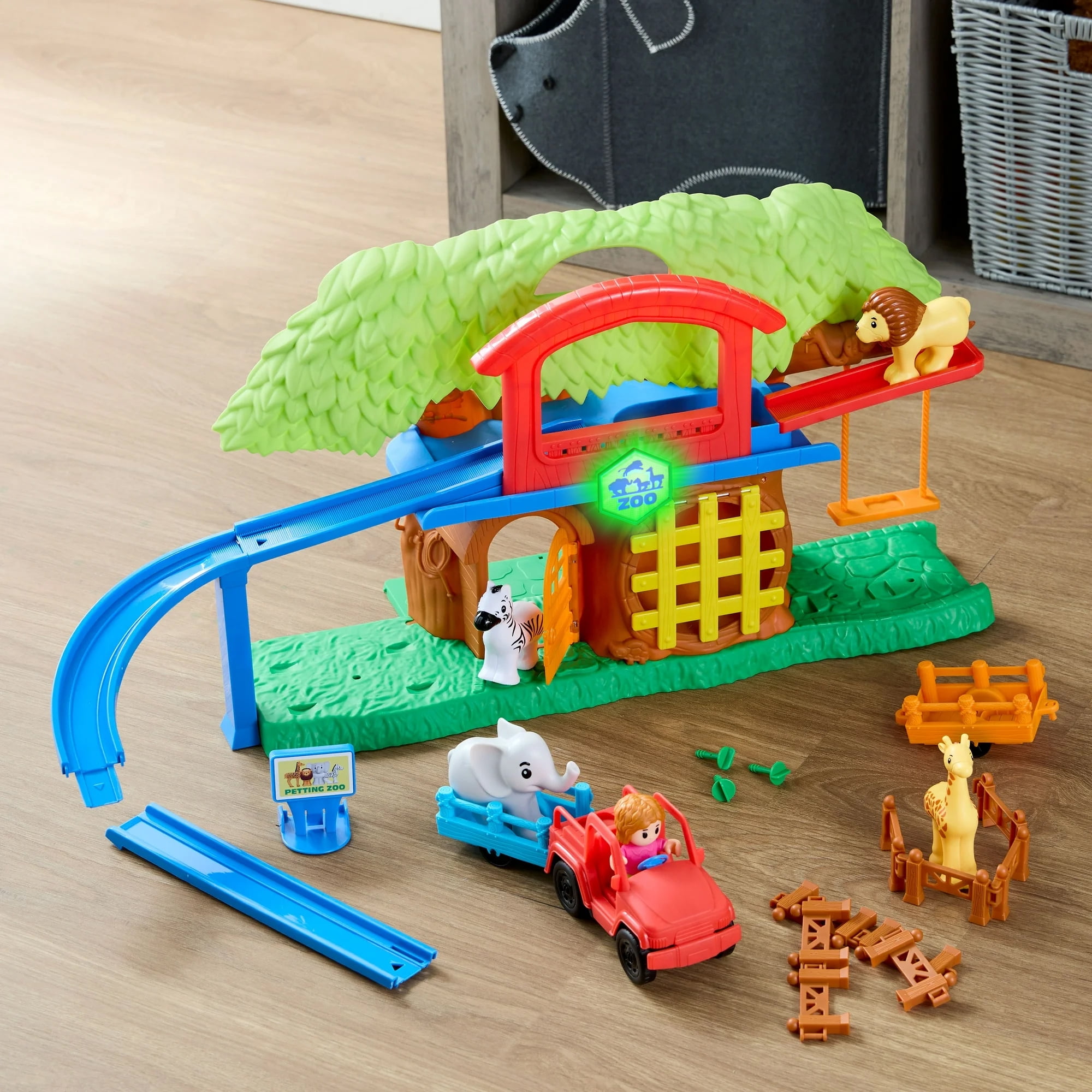 Kid Connection Animal Zoo Play Set with Lights and Sounds, 22 Pieces, Toddler Toys