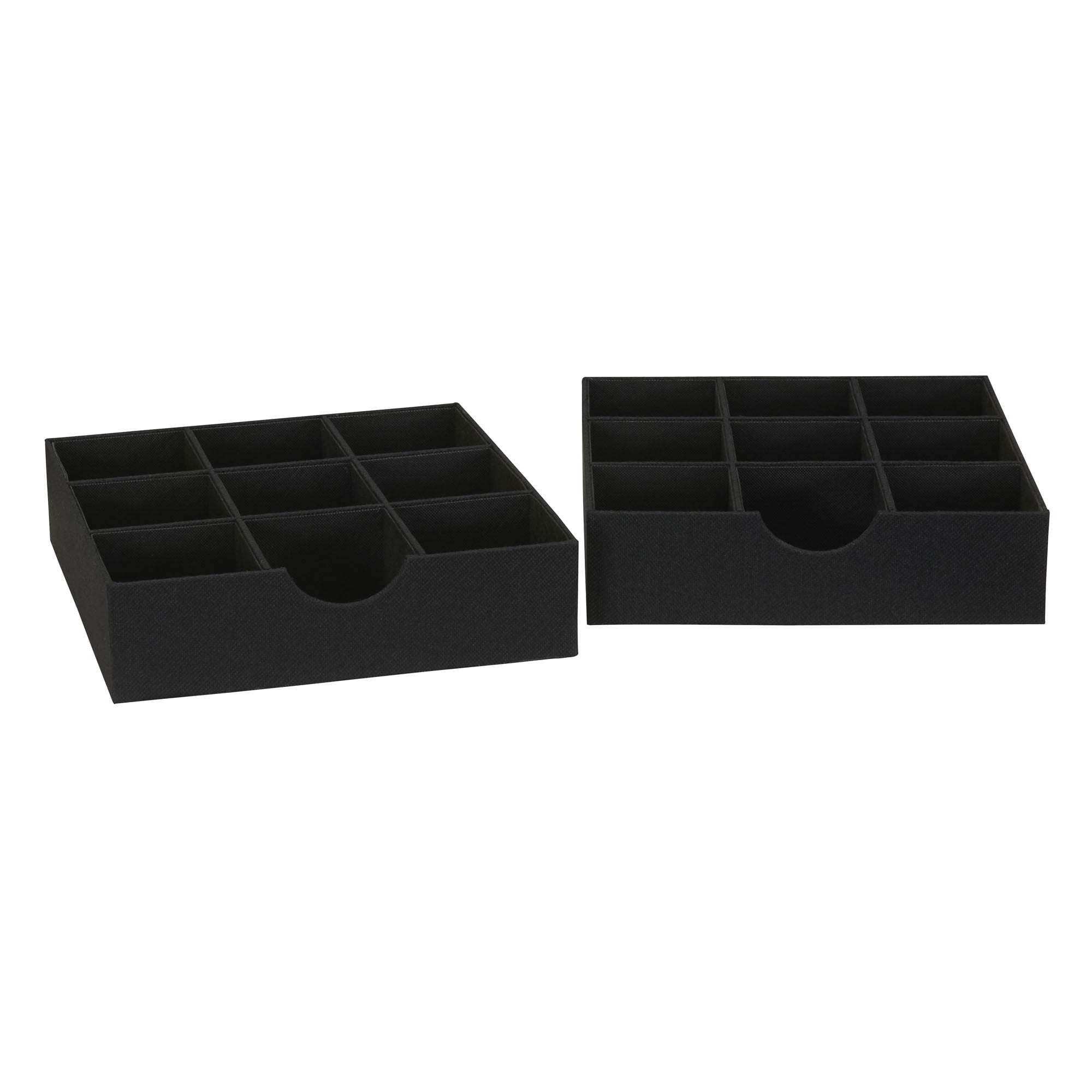 Household Essentials Drawer Organizer, Black Linen, 2 Count