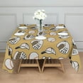 thumbnail image 3 of Yellow Baseball Items Pattern Square Tablecloth,Waterproof Square Table Cover,Wipeable Spillproof Washable Table Cover for Home Kitchen Party Decor 42"X42"(107x107cm), 3 of 6
