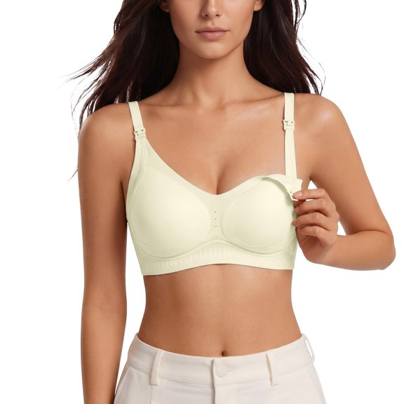 Nursing Bra Wireless Jelly Support Maternity Bra soft,breathable cups,seamless,comfortable,adjustable straps,nursing clips,pregnancy wear