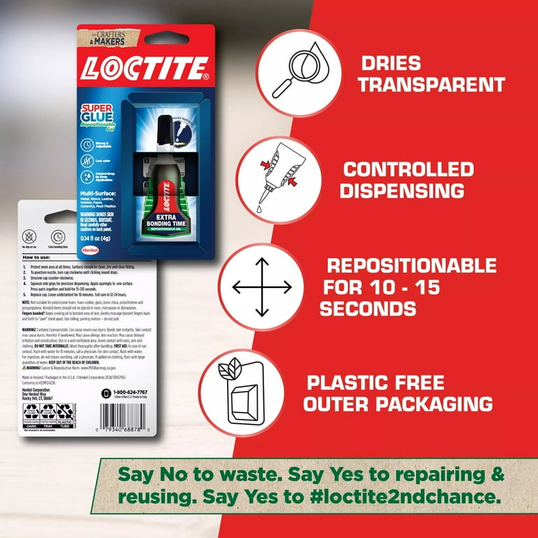 Extra Time Control Super Glue, 0.14 oz, Dries Clear Extra Time Control Super Glue, 0.14 oz, Dries Clear