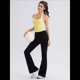 thumbnail image 5 of Top Corto con Cuello Halter para Mujer, Cuello en V, para Hacer Ejercicio, Salir, Sin Mangas, Espalda Descubierta, Camisola de Verano . Amarillo Brillante M, 5 of 10