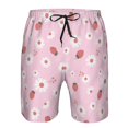 thumbnail image 3 of Balery Hand Drawn Strawberry Traje de Baño Estilo Hawaiano para Hombre, Shorts de Secado Rápido con Bolsillos-Large, 3 of 6