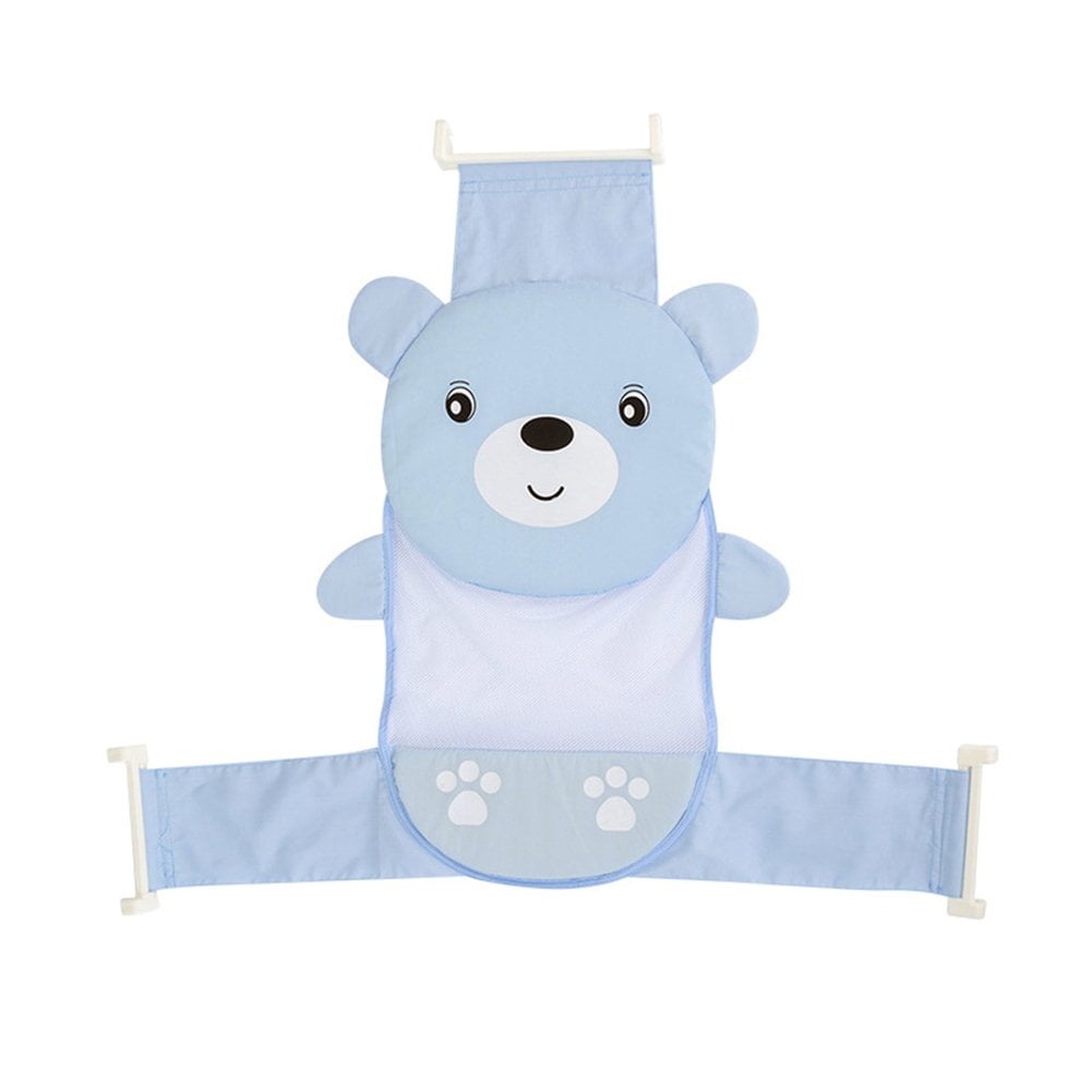 Baby Bath Tub Support Anti-Slip Soft Bath Net Bathtub Sling Bear Shower Mesh Bathing Cradle for Tub(Blue)