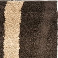 thumbnail image 3 of SAFAVIEH Florida Ellen Abstract Shag Runner Rug, Dark Brown/Beige, 2'3" x 8', 3 of 7