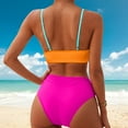 thumbnail image 6 of Womens Swimsuits Two Piece Bikini Sets Bathing Suits for Women Summer Color Block Swimwear Gibobby(S,Orange), 6 of 8