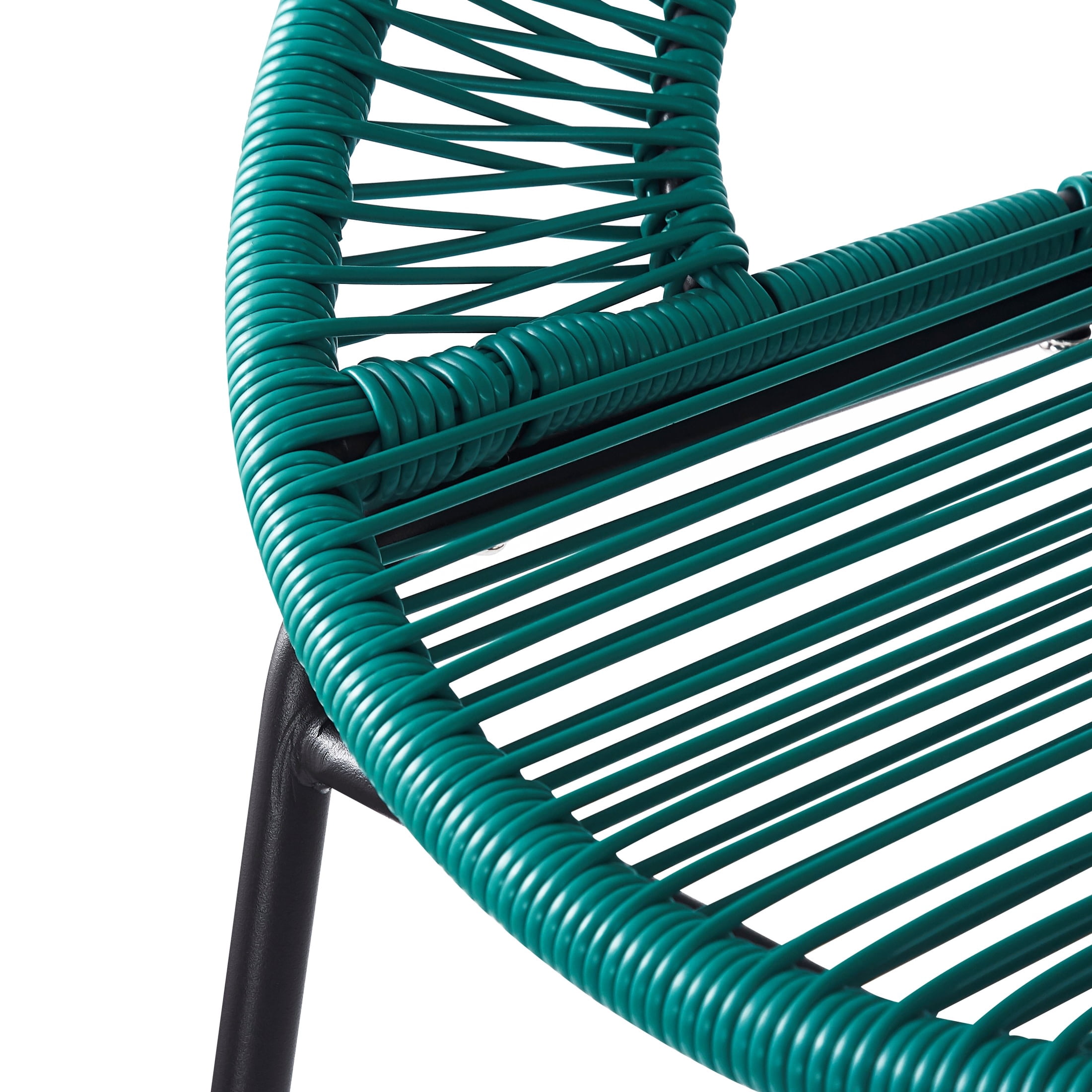 Christopher Knight Home Modern 28.5" Outdoor Faux Wicker Bar Stools, Metal Frame, Teal, Set of 2
