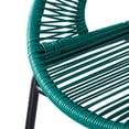 thumbnail image 5 of Christopher Knight Home Modern 28.5" Outdoor Faux Wicker Bar Stools, Metal Frame, Teal, Set of 2, 5 of 9