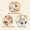 thumbnail image 5 of B. toys – Wooden Activity Walker – 7 Educational Activities – Learning & Walking Toy for Toddlers – Stand, Push, Walk – 1 Year + – Little Learning Steps, 5 of 5