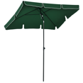 thumbnail image 1 of Outsunny Parasol Rectangulaire de Patio 6,5 X 4 Pi en Aluminium à Inclinaison Réglable, Vert, 1 of 10