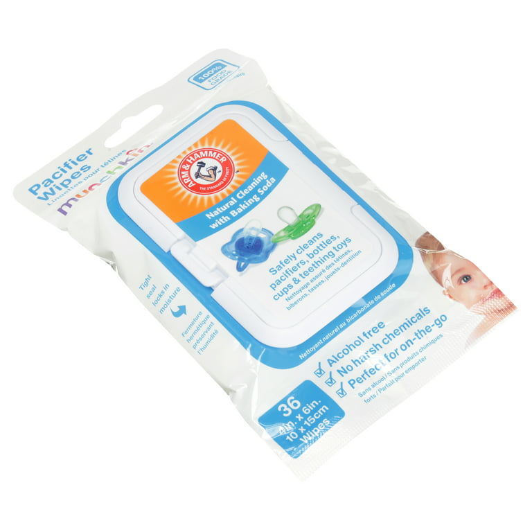 Munchkin Arm and Hammer Pacifier Wipes, 100% Food Grade, 2 Pack, 72 Wipes 