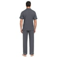 thumbnail image 4 of EA'S SECRET Men's 100% Cotton Pajama Sets Button Down Loungewear with Long Pants Summer Breathable Pjs with Pockets(Iron Grey,M), 4 of 9