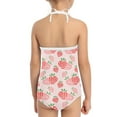 thumbnail image 3 of SEANATIVE One Piece Swimwear for Girls Size 3-4 Y Soft Red Strawberry Kids Lace Up Swimsuit Comfortable Toddler Bathing Suit Girl Sleeveless, 3 of 5