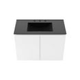 thumbnail image 5 of Modway Bryn 36" Modern Wood/Ceramic Wall-Mount Bathroom Vanity in White/Black, 5 of 8