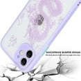 thumbnail image 5 of Compatible with iPhone 12 Case Fashion Cool Dragon Animal 3D Pattern Design Frosted PC Back Soft TPU Bumper Shockproof Protective Case Cover for iPhone 12 6.1 inch, Purple, 5 of 7