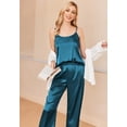 thumbnail image 5 of Ekouaer Women Silk Satin Pajamas Sleeveless Pjs Set 2 Piece Summer Loungewear Sleepwear with Pockets, 5 of 7