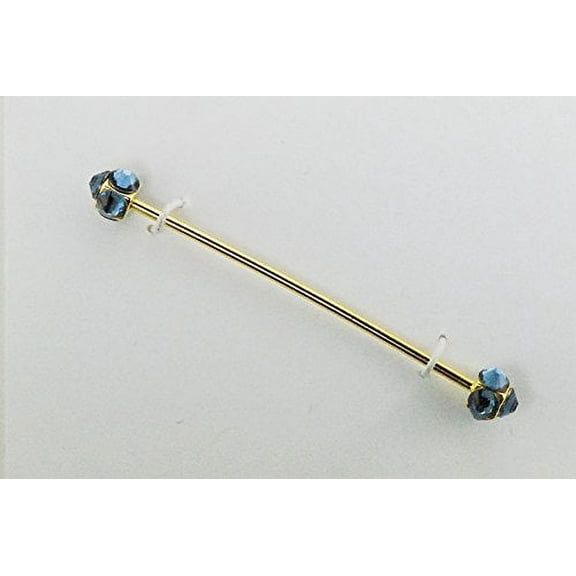 Crystal Collar Bar - Denim/gold