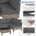 thumbnail image 5 of MRUAKA 7 Pieces Wicker Outdoor Patio Furniture Set, All Weather Yellow PE Rattan Sectional Conversation Sofa Set for Backyard,Pool,Gray, 5 of 8