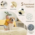 thumbnail image 4 of Human Dog Bed,Washable Giant People Dog Bed 10 CM Thick Memory Foam Large Oversize Pet Bed with Plump Pillow, Blanket, Strap - Beige 71''x45''x12'', 4 of 6