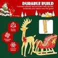thumbnail image 2 of Nextay Lighted Christmas Reindeer & Santa Sleigh Set, 180 Warm LED Lights, Durable Build for Indoor & Outdoor Use,Gold-Red, 2 of 9