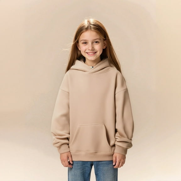 Casual Girls Hoodies & Sweatshirts Cozy Long Sleeve Hoodless Pullover Ideal for Kids Everyday Wear for Fall Winter 3-13 Years