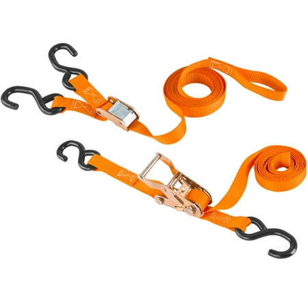 

120 Orange Motorcycle & ATV Cam Buckle and Ratchet Tie-down strap set