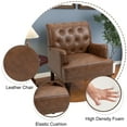 thumbnail image 6 of DREAMSIDEA Leather Accent Chair Living Room, Comfy Single Sofa Reading Chair Nailhead Trim for Bedroom, Brown, 6 of 6