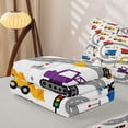 thumbnail image 6 of Manfei Road Map Zipper Full Size Comforter Sets with Fitted Sheet and 2 Pillowcases,Cartoon Car Pattern Zipper Bedding Set,White,Light Gray Reversible,4pcs, 6 of 8