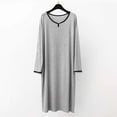 thumbnail image 2 of JTieacloth Sleepwear for Men Male Button Sleeve Solid Color Robe Long Sleeve Pajama Dress Comfortable High Elastic Homewear Gray, 2 of 5