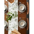 thumbnail image 2 of Green Floral Art Table Runner Cotton Linen 48 Inch Holiday Dresser Scarves, Watercolor Botanical Spring Flowers Tablerunner for Kitchen Coffee Dining Bedroom Living Room Dinner Scarf Décor 13''x48'', 2 of 9