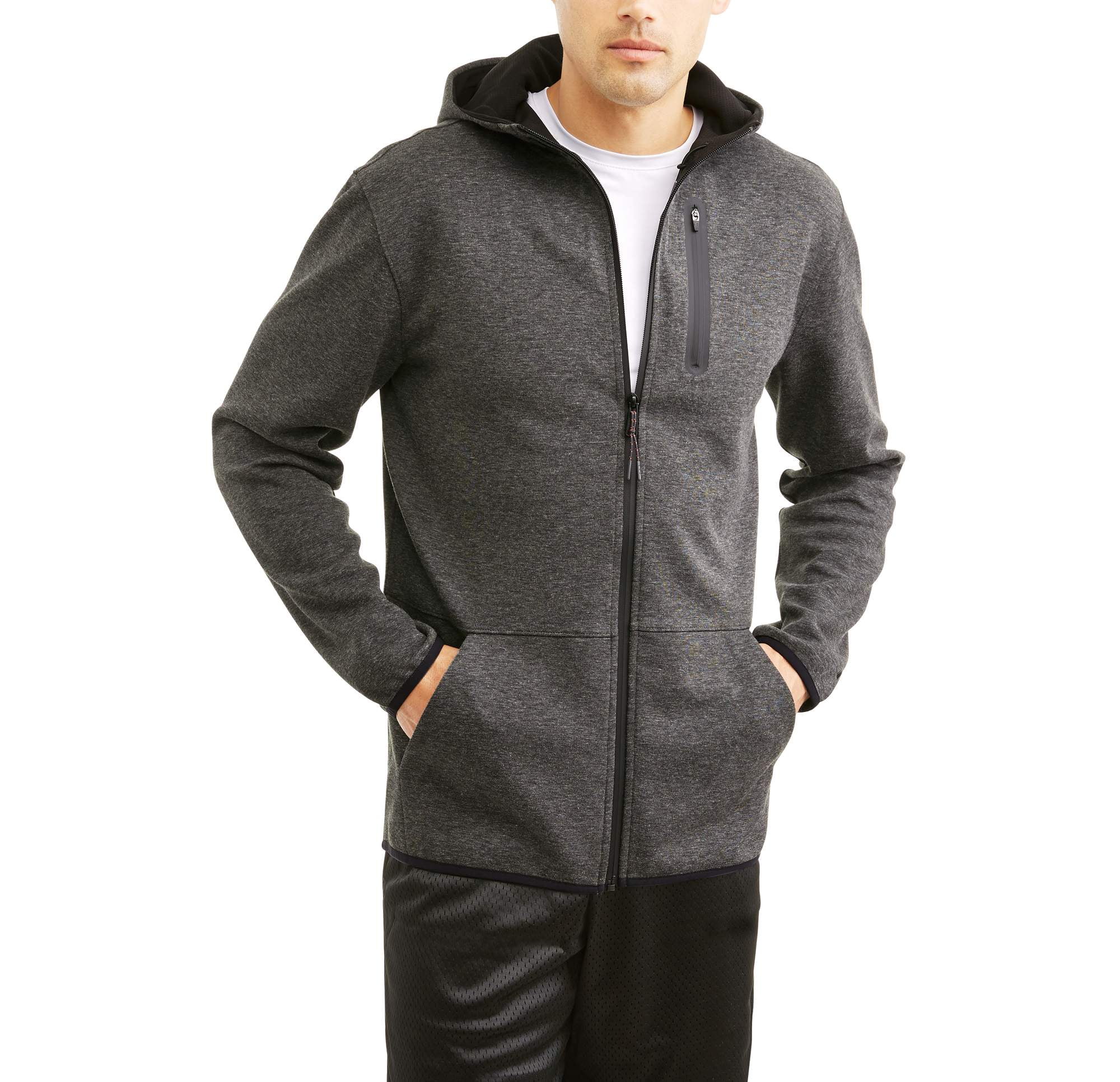 russell men's double knit zip up jacket