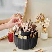 BYXAS 360° Rotate Makeup Brush Holder Organizer, Makeup Organizers Countertop, Makeup organization and Skincare Storage for Vanity, Desktop, Bathroom (Black)