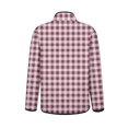 thumbnail image 4 of Wutalume Women's Floral Print Stand Up Collar Pleated Cotton Long Sleeved Button Cotton Jacket, Retro Check Pattern, Vintage Style, Perfect for Seasonal Fashion,Pink XL, 4 of 5