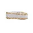 thumbnail image 2 of Women White Faux Leather Stretch Belt Gold Metal Chain Links S, 2 of 12