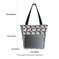 thumbnail image 3 of Pofeuu Colorful Alpaca Print Women Fashion Shoulder Handbags Top Handle Satchel Bags Tote Shoulder Shopping Bag Stylish Canvas Tote Bag, 3 of 6