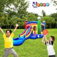 thumbnail image 6 of Pogo Bounce House Water Slide and Splash Pool with Blower, Deluxe Sports Kids Inflatable Jumper, 6 of 8