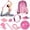 pink color, variant on 13 in 1 Pilates Fitness Set Yoga Ring Yoga Ball 5 Resistance Bands Stretch Towel Yoga Socks Storage Backpack Complete Workout Kit Gift For Women Family