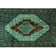 thumbnail image 1 of Ahgly Company Indoor Rectangle Persian Turquoise Blue Traditional Area Rugs, 2' x 5', 1 of 4