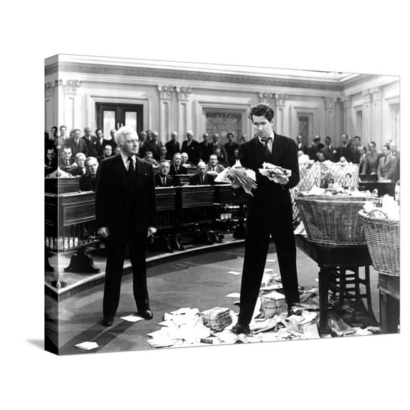 Art.com Mr. Smith Goes To Washington, Claude Rains, James Stewart, 1939 Stretched Canvas Print Wall Art, 24" x 18"