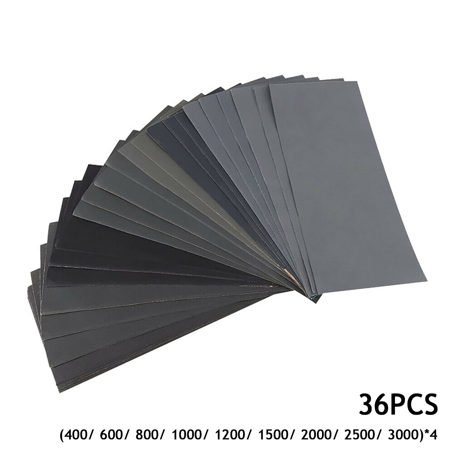 9x3.6 in 400-3000 Grit Premium Silicon Carbide Wet Dry Sandpaper Sheets Assorted 