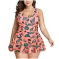 thumbnail image 2 of WREESH Ensemble de Robe de Maillot de Bain à Imprimé pour Femmes Grande Taille Deux Pièces, 2 of 4