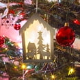 thumbnail image 1 of Decoración navideña, adornos navideños, regalos navideños, suministros decorativos navideños, casa de madera pequeña luminosa, árbol de Navidad colorido, pequeño colgante decorativo DIY., 1 of 8