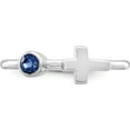 thumbnail image 5 of Sterling Silver Rhodium-Plated Polished Cross Lab Created Sapphire Ring (Size 6) Made In Thailand qbr33sep-6, 5 of 5