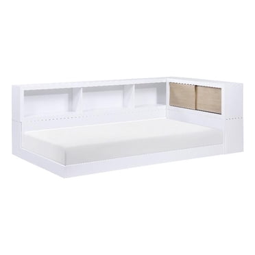 Lexicon Contemporary Twin Bookcase Corner Bed with Storage Boxes in ...