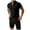 Black, variant on Stamzod Mens Track Suits 2 Piece Summer Short Sets Outfits Fashion Casual Short Sleeve Shirt and Shorts Business Set Wirth Zipper