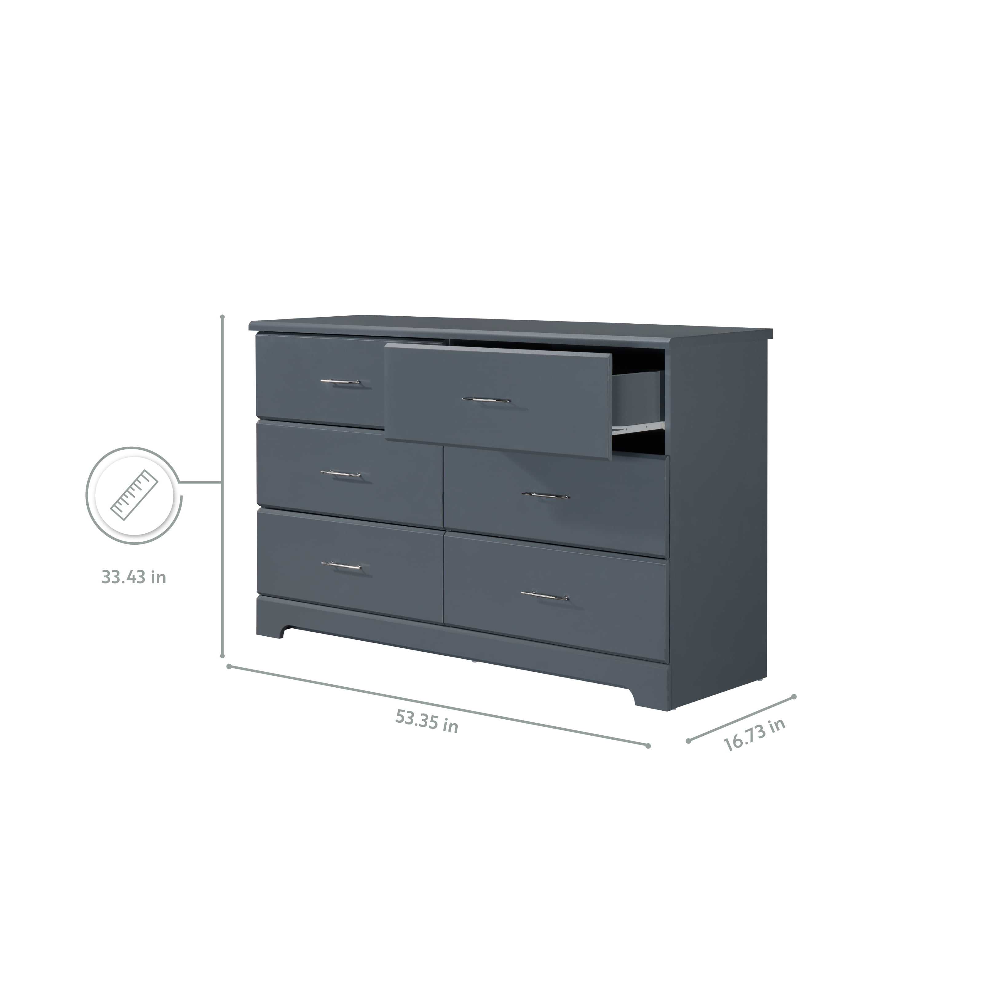 Storkcraft Brookside 6 Drawer Modern Double Dresser White